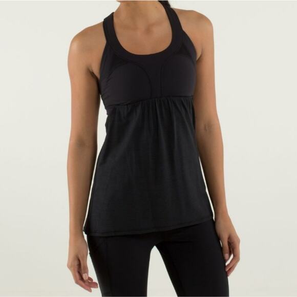 Lululemon Black 2 In Run Tank 8 - Picture 1 of 10